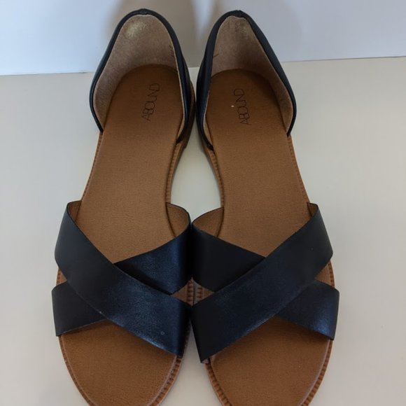 Abound Shoes Abound Black Flat Sandals Size 95 Us Poshmark